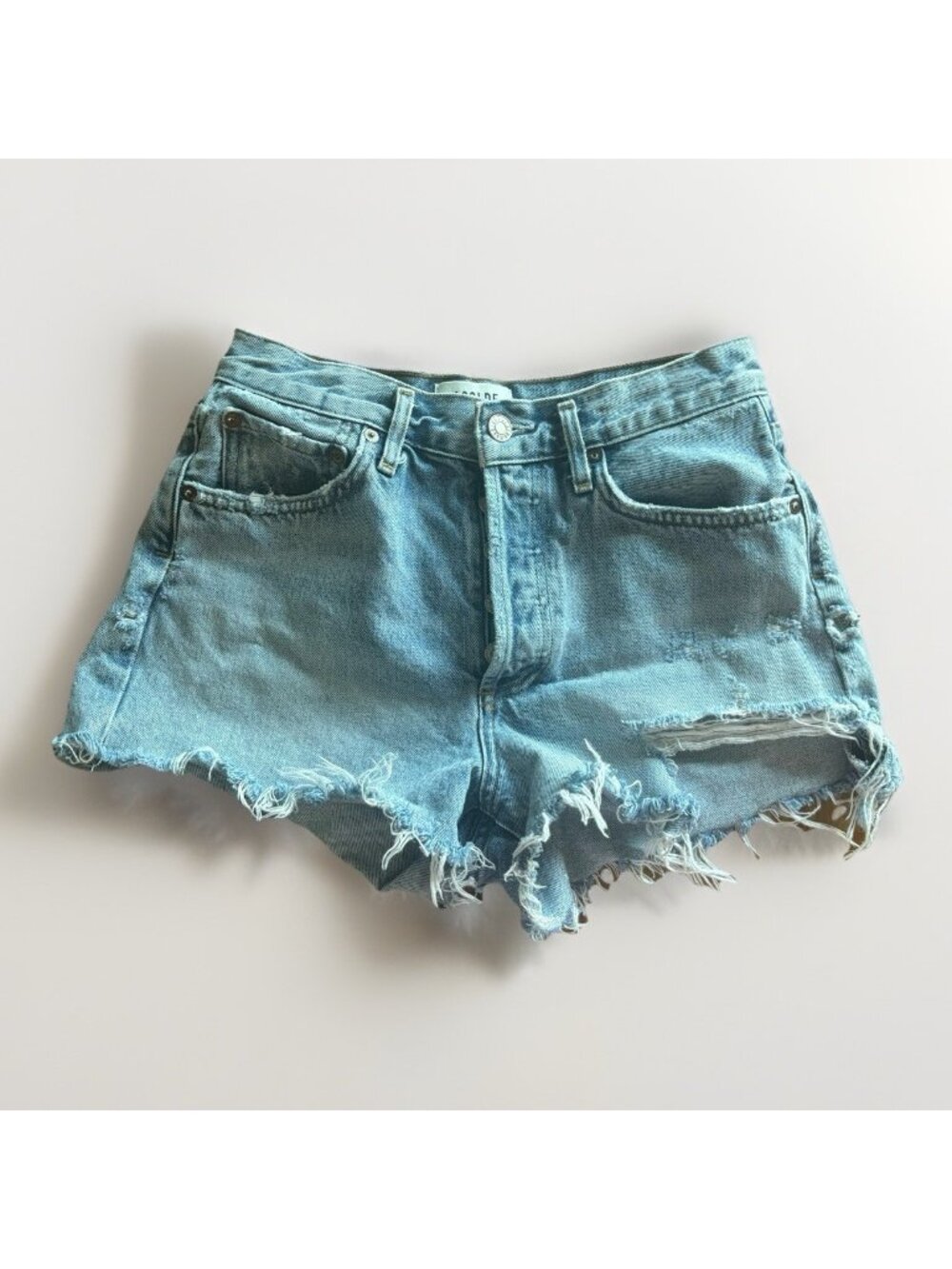 Agolde Parker VTG Cut Off Shorts sz 25 High Rise Distressed Destroyed Denim Boho